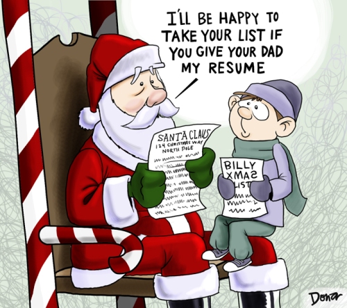 unemployed santa cartoon