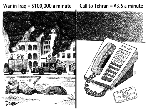 iraq war and iran cartoon